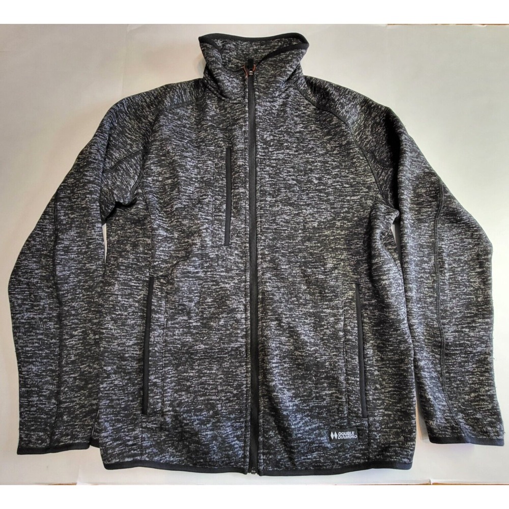 Diamond Double Diamond Fleece Lined Softshell Jacket Unisex Large Gray Grey